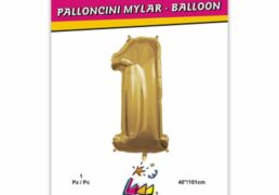 Palloncino Mylar N. 1 Oro Mega 40 101cm